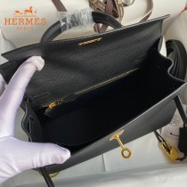 HERMES  黑色  原單 Kelly 25cm 進口Epsom皮  蠟線工藝