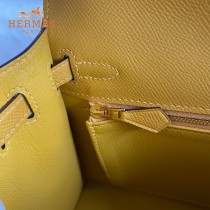 HERMES  琥珀黄   原單 Kelly 25cm 進口Epsom皮  蠟線工藝