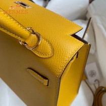 HERMES  琥珀黄   原單 Kelly 25cm 進口Epsom皮  蠟線工藝