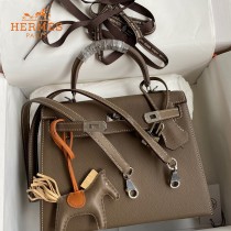 HERMES  大象灰   原單 Kelly 25cm 進口Epsom皮  蠟線工藝