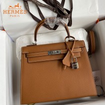 HERMES  金棕   原單 Kelly 25cm 進口Epsom皮  蠟線工藝