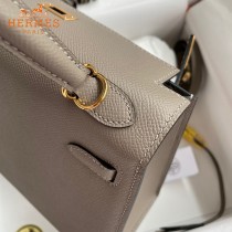 HERMES  沥青灰   原單 Kelly 25cm 進口Epsom皮  蠟線工藝