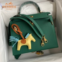 HERMES  森林绿  原單 Kelly 25cm 進口Epsom皮  蠟線工藝