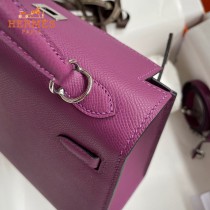 HERMES  海葵紫   原單 Kelly 25cm 進口Epsom皮  蠟線工藝