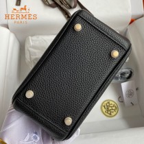 HERMES  黑色   原單半手縫Mini Lindy 19cm 進口TC皮