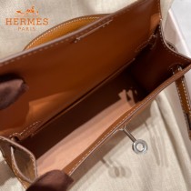 HERMES   金棕   原單 Mini Kelly 二代  Epsom掌紋皮