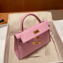 HERMES   锦葵紫   原單 Mini Kelly 二代  Epsom掌紋皮