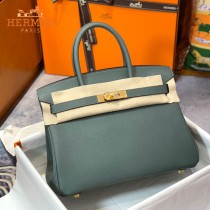 HERMES 原單  杏仁绿   鉑金包Brikin 30cm 進口togo皮  蜜蠟線 全鋼鍍K金五金