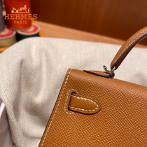 HERMES   金棕   原單 Mini Kelly 二代  Epsom掌紋皮