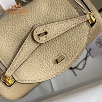 HERMES  风衣灰   原單半手縫Mini Lindy 19cm 進口TC皮