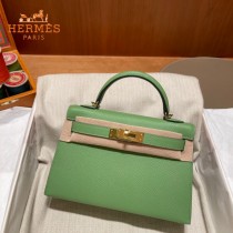 HERMES   牛油果绿   原單 Mini Kelly 二代  Epsom掌紋皮