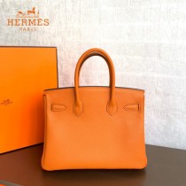 HERMES 原單  经典橙   鉑金包Brikin 30cm 進口togo皮  蜜蠟線 全鋼鍍K金五金