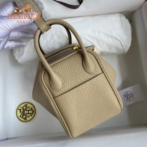 HERMES  风衣灰   原單半手縫Mini Lindy 19cm 進口TC皮