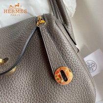 HERMES  锡器灰  原單半手縫Mini Lindy 19cm 進口TC皮