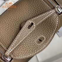 HERMES  大象灰   原單半手縫Mini Lindy 19cm 進口TC皮