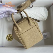 HERMES  风衣灰   原單半手縫Mini Lindy 19cm 進口TC皮