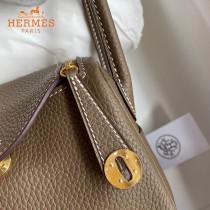 HERMES  大象灰   原單半手縫Mini Lindy 19cm 進口TC皮