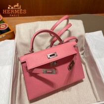 HERMES   奶昔粉   原單 Mini Kelly 二代  Epsom掌紋皮