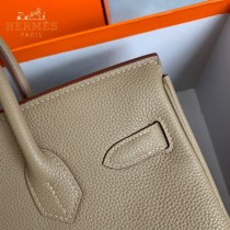 HERMES 原單  风衣灰   鉑金包Brikin 30cm 進口togo皮  蜜蠟線 全鋼鍍K金五金