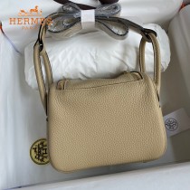 HERMES  风衣灰   原單半手縫Mini Lindy 19cm 進口TC皮