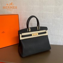 HERMES 原單  黑色   鉑金包Brikin 30cm 進口togo皮  蜜蠟線 全鋼鍍K金五金