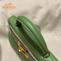 HERMES   牛油果绿   原單 Mini Kelly 二代  Epsom掌紋皮