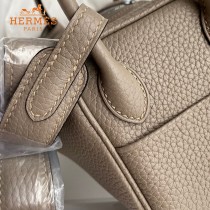 HERMES  沥青灰   原單半手縫Mini Lindy 19cm 進口TC皮