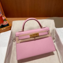 HERMES   锦葵紫   原單 Mini Kelly 二代  Epsom掌紋皮