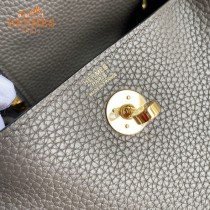 HERMES  锡器灰  原單半手縫Mini Lindy 19cm 進口TC皮