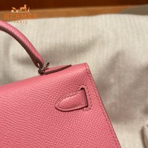 HERMES   奶昔粉   原單 Mini Kelly 二代  Epsom掌紋皮