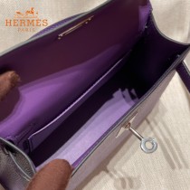 HERMES   紫罗兰   原單 Mini Kelly 二代  Epsom掌紋皮