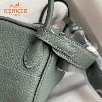 HERMES  杏仁绿   原單半手縫Mini Lindy 19cm 進口TC皮