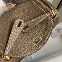 HERMES  大象灰   原單半手縫Mini Lindy 19cm 進口TC皮