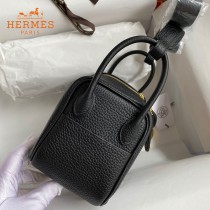 HERMES  黑色   原單半手縫Mini Lindy 19cm 進口TC皮