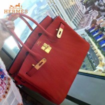 HERMES 原單  大红  鉑金包Brikin 30cm 進口togo皮  蜜蠟線 全鋼鍍K金五金