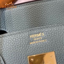 HERMES 原單  杏仁绿   鉑金包Brikin 30cm 進口togo皮  蜜蠟線 全鋼鍍K金五金