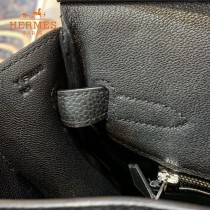 HERMES 原單  黑色   鉑金包Brikin 30cm 進口togo皮  蜜蠟線 全鋼鍍K金五金