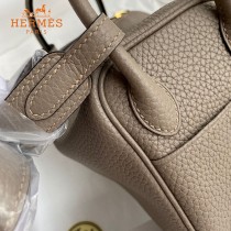 HERMES  沥青灰   原單半手縫Mini Lindy 19cm 進口TC皮