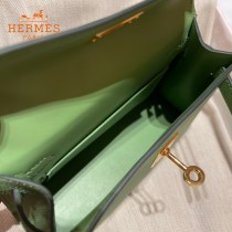 HERMES   牛油果绿   原單 Mini Kelly 二代  Epsom掌紋皮