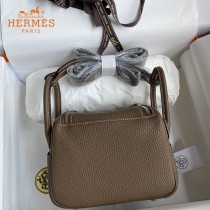 HERMES  大象灰   原單半手縫Mini Lindy 19cm 進口TC皮