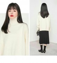 韓系小姐姐必備的一款高領毛衣，2個顏色，500件現貨