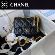 Chanel AS3113-01  香奈兒原單 最新款 琺瑯扣系列 配經典小羊皮
