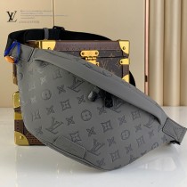 m46108 灰色 DISCOVERY 小號腰包 取材柔軟 Monogram Shadow 壓紋牛皮革