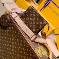 M47546-01  老花化妝包配肩帶 手包斜挎包系列 Monogram帆布盥洗袋