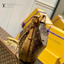 M46311大月亮包 經典老花配黃花 Lv marel 中古包