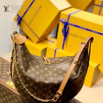M46311大月亮包 經典老花配黃花 Lv marel 中古包