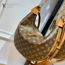 M46311大月亮包 經典老花配黃花 Lv marel 中古包