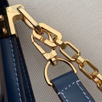 M59631藍色牛仔Dauphine 中號手袋LV原單新款經典logo牛仔布