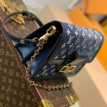M59631藍色牛仔Dauphine 中號手袋LV原單新款經典logo牛仔布