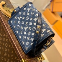 M59631藍色牛仔Dauphine 中號手袋LV原單新款經典logo牛仔布
